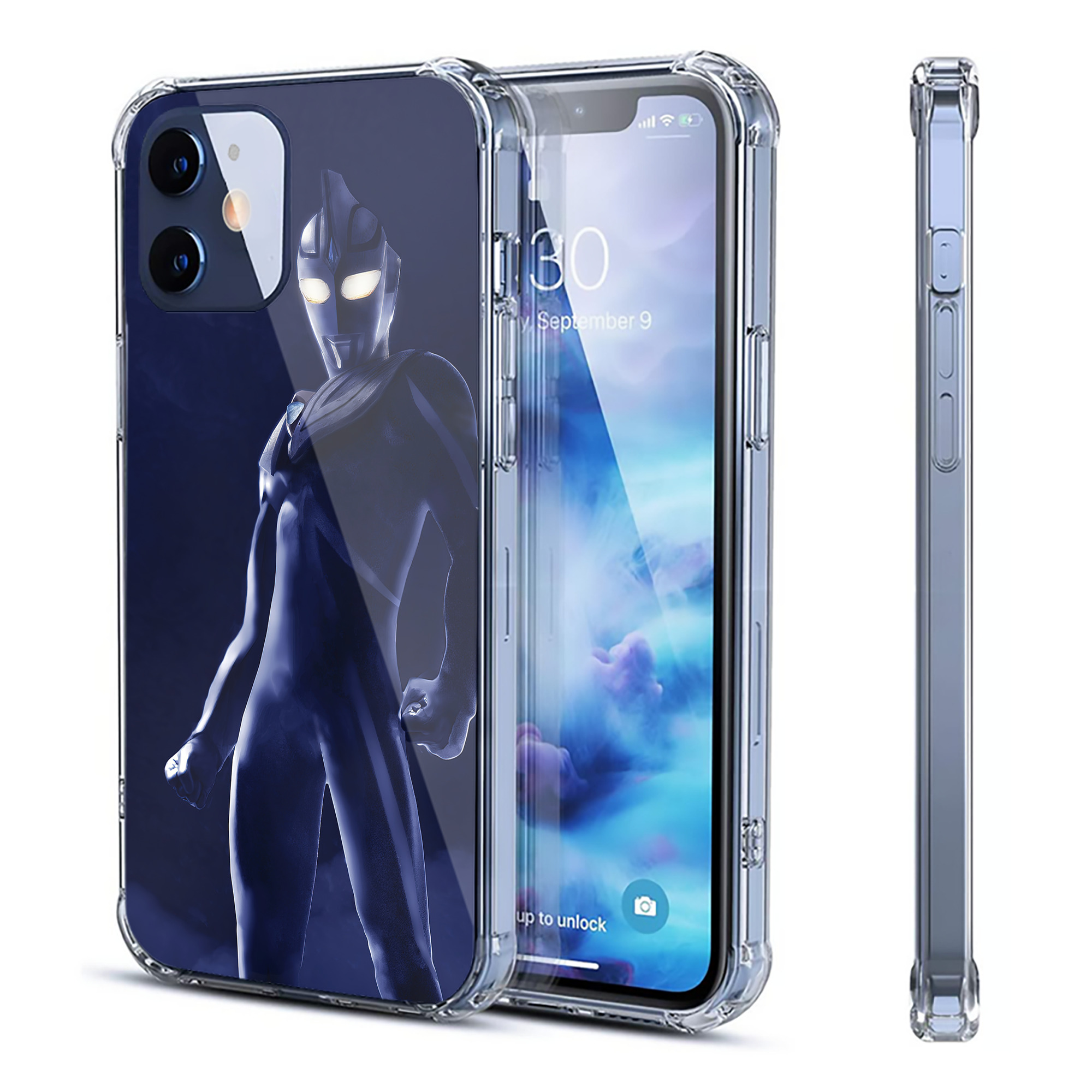 （画像用） ウルトラマン Ultraman 【iPhone 12シリーズ対応】透明スマホケース（クリアソフトケース）